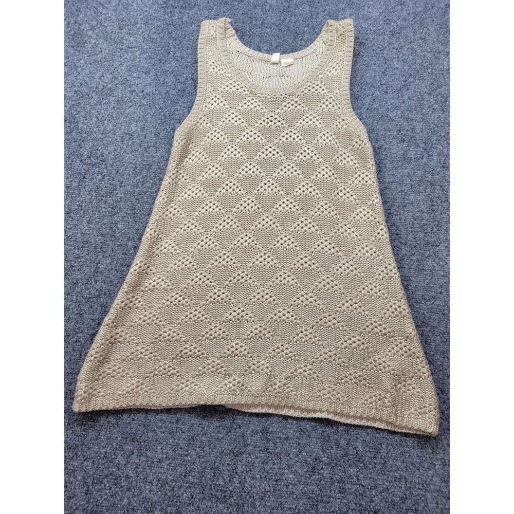 Moth Anthropologie Beige Diamond Pointelle Knit Sleeveless Sweater Tank Top SP